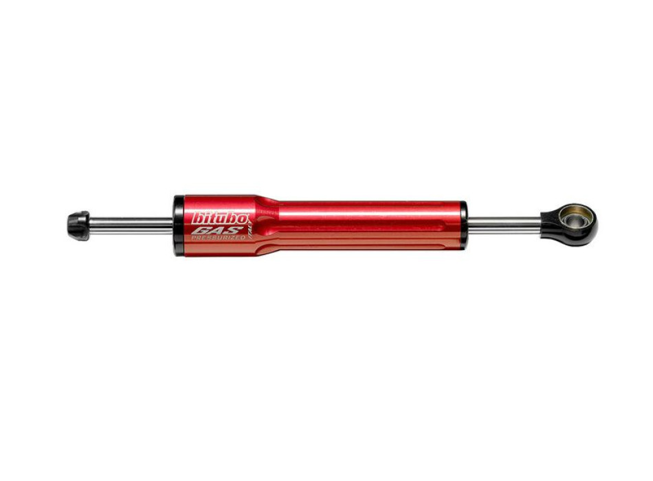 Lenkungsdämpfer rot, Hub 80 mm, Länge 271 mm, mit 18 Clicks einstellbar, ohne Halterung