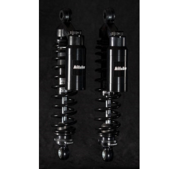 REAR TWIN Shocks - Length 301mm - Piggyback tank - ADJ:Manual spring preload, rebound, compression - DARK EDITION