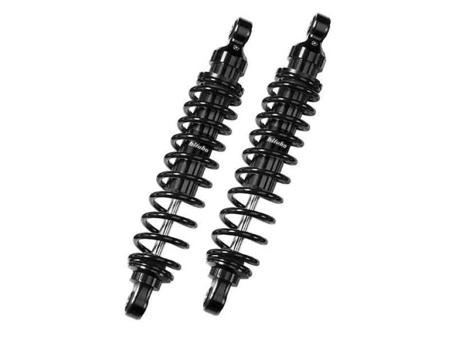 Stereo-Stoßdämpfer hinten, Federvorspannung einstellbar, Achsabstand 310mm, schwarze Feder