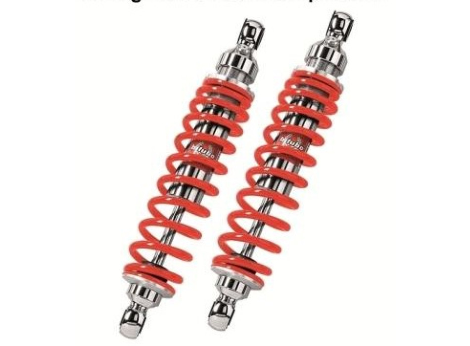 Stereo-Stoßdämpfer hinten, Federvorspannung einstellbar, Achsabstand 361mm, rote Feder