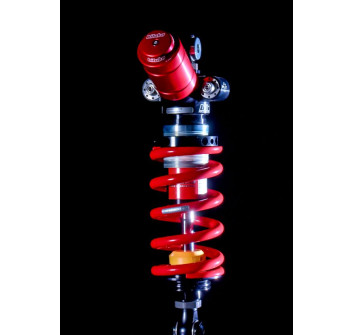 Einstellbares Mono, kombinierter Ausgleichsbehälter: Federvorspannung, Zugstufe, Druckstufe, Achsabstand, 306mm, -2 +6, rote Feder