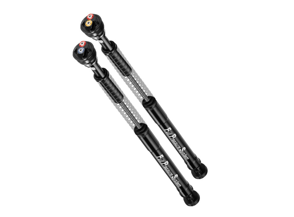 Pressurized cartdrige adjustable: spring preload, rebound, compression without springs and oil