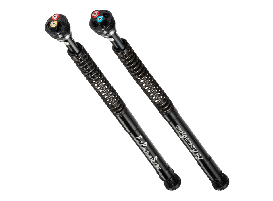 Pressurized cartdrige adjustable: spring preload, rebound, compression + 1 Lt oil