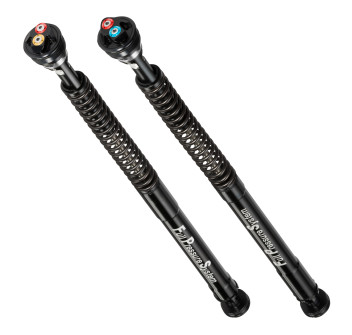 Pressurized cartdrige adjustable: spring preload, rebound, compression + 1 Lt oil L+12mm