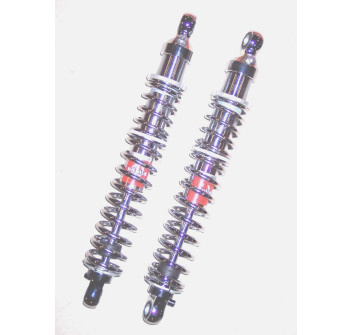 REAR TWIN Shocks - Length 381mm - ADJ:Manual spring preload, rebound - BLACK springs