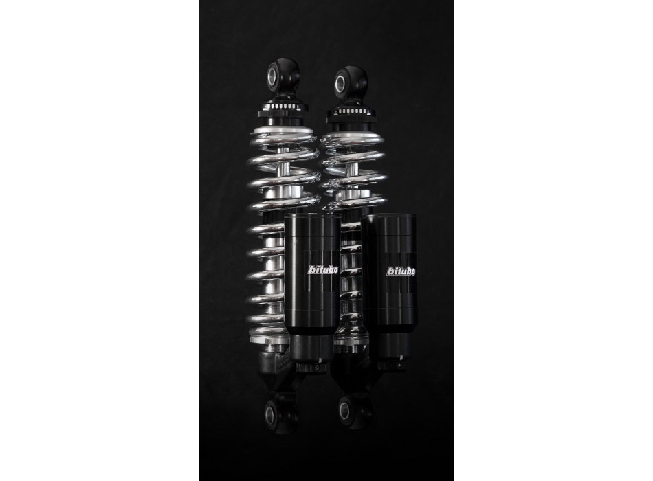 Twinshocks adjustable: spring preload, rebound, compression, length 336mm/13.25Inch, Piggyback tank, CHROME EDITION