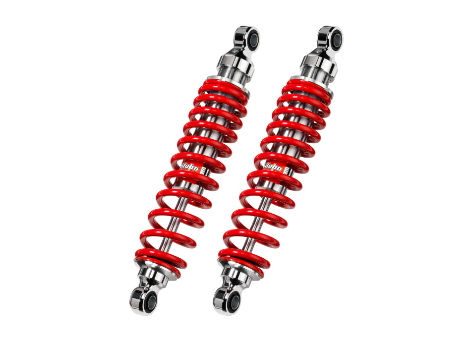Twinshocks adjustable: spring preload, length 361mm, Red spring