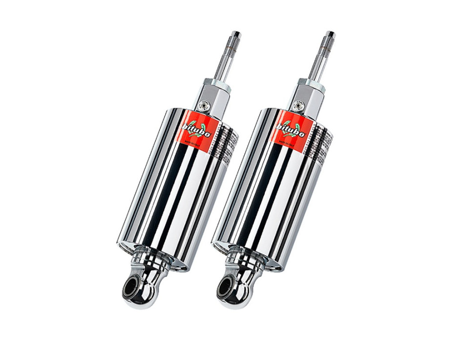 Twinshocks adjustable: spring preload, compression, length, Black spring, Chrome Edition