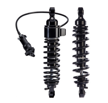 Twinshocks adjustable: single hydraulic spring preload, rebound, length 306mm/12Inch, DARK EDITION