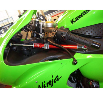 Steering damper kit side mounting with Black shock absorber