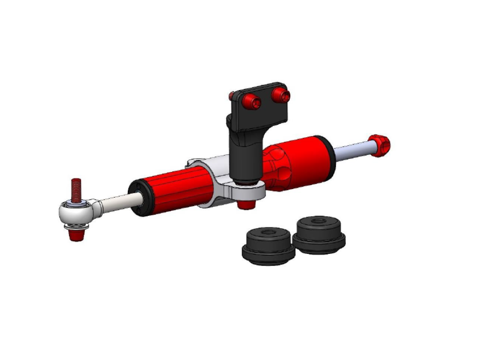 Steering damper kit racing mounting with Black shock absorber