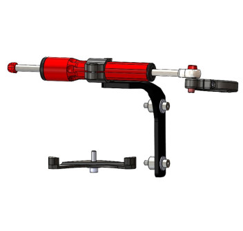 Steering damper kit racing mounting with Red shock absorber