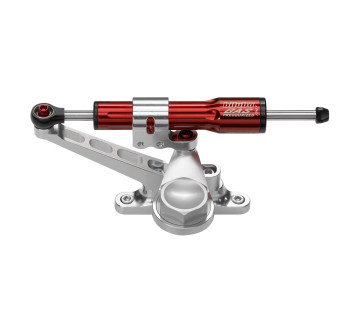 Steering damper kit racing mounting with Red shock absorber