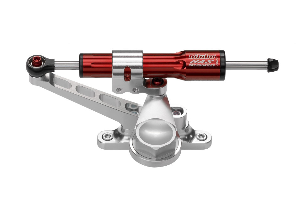 Steering damper kit under instruments mounting with Black shock absorber