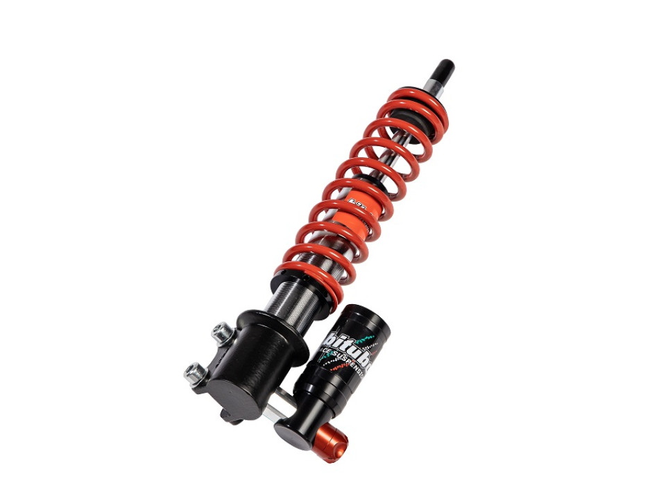 Vespa Front Monoshock adjustable: spring preload, compression, Red spring