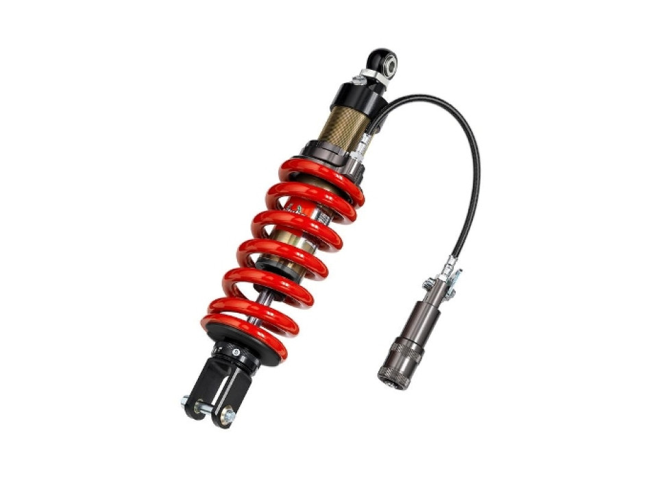 Monoshocks adjustable: hydraulic spring preload, rebound, lenght, Red spring