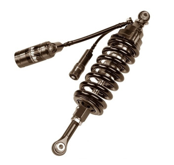 Monoshock adjustable: hydraulic spring preload, rebound, double compression, length, Black spring