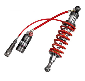 Monoshock adjustable: hydraulic spring preload, rebound, double compression, length, Red spring