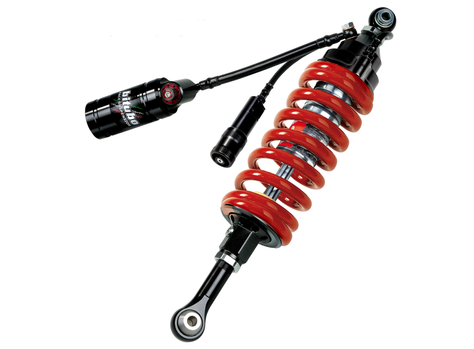 Monoshock adjustable: hydraulic spring preload, rebound, double compression, length, Red spring