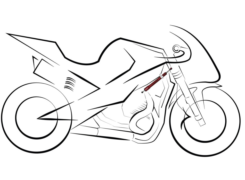 Kit amortisseur de direction complet de montage latéral avec amortisseur Rouge