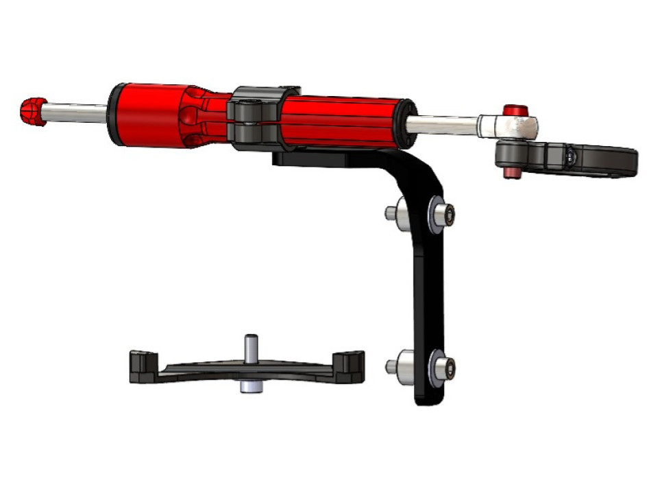 Kit amortisseur de direction montage racing soulement avec amortisseur rouge