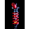 Mono arrière réglable, réservoir combiné: précharge du ressort, rebond, compression, entraxe 306mm, -2 +6, rote Feder