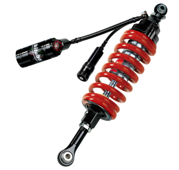 Monoshock avec réglage: précharge du ressort hydraulique, rebond, double compression, entraxe, ressort Noir