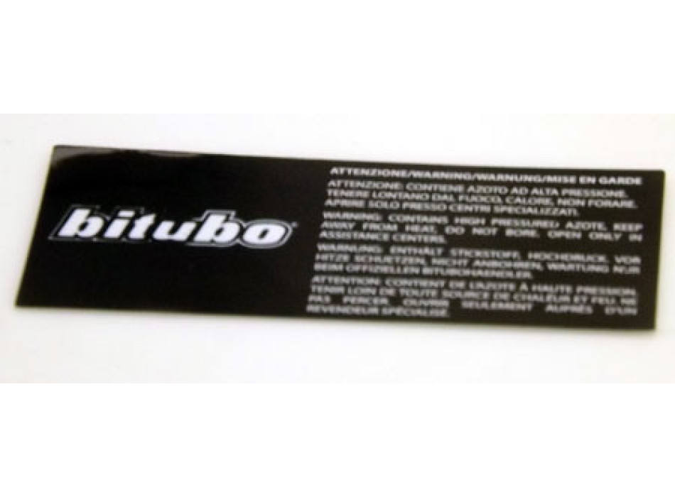 ADESIVO BITUBO E AVVERTENZE SFONDO 3M NERO