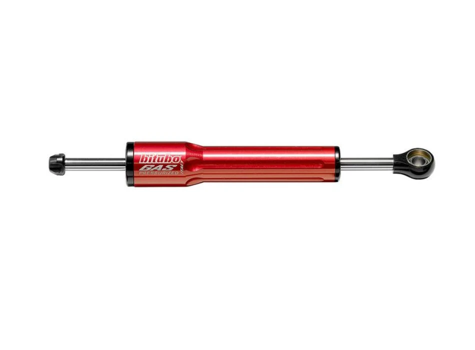 Ammortizzatore di sterzo rosso Regolabile: 18 clicks, corsa 70mm, L 242 mm