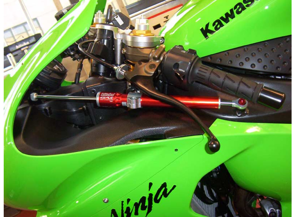 Kit completo di sterzo montaggio laterale con ammortizzatore nero