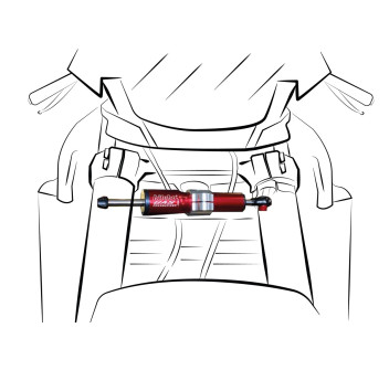 Kit completo di sterzo montaggio sotto strumenti con ammortizzatore rosso